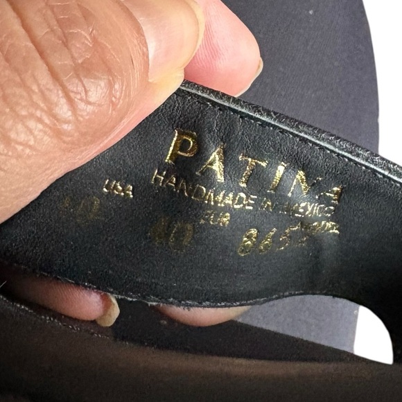 Portland Leather Goods Patina Soho Wedge sandals in black size 10. - Picture 11 of 11